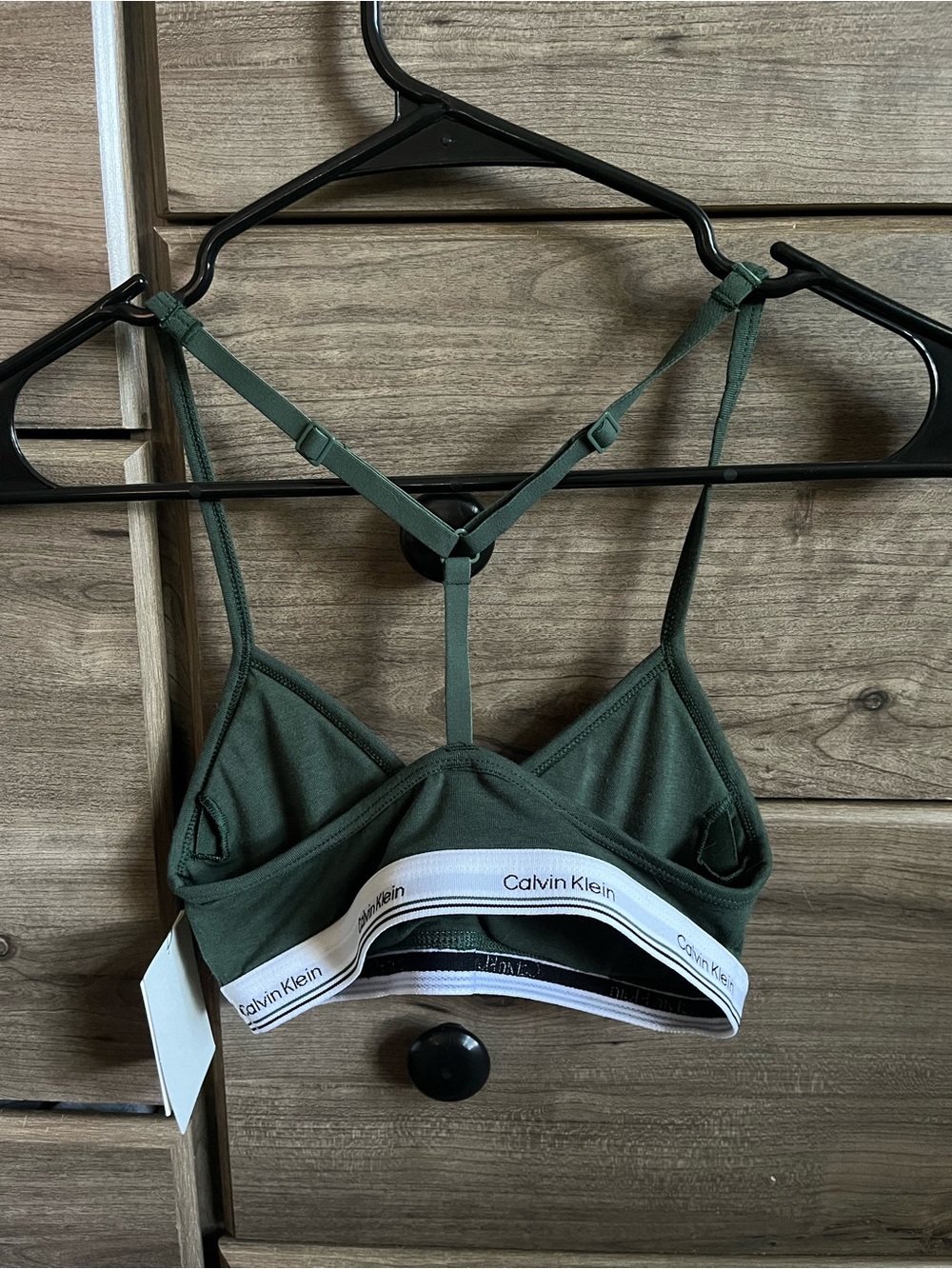 Calvin Klein Women's Olive Green Triangle Bralette - Picture 2 of 5